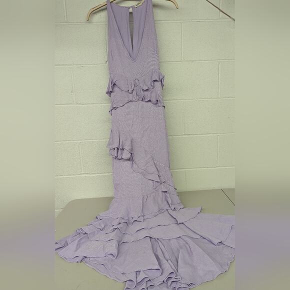 New Sz Xs 0/3 Femme Ruffle Maxi long Dress Let Me Be forever that girl purple - Picture 4 of 11